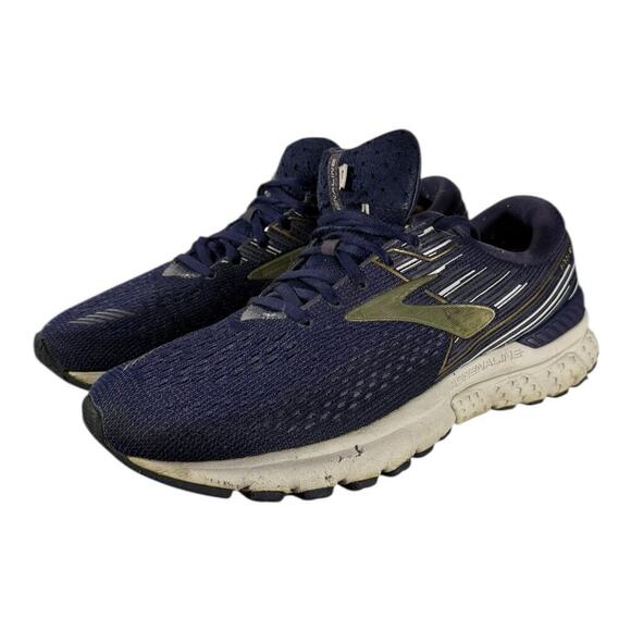 Brooks Other - Brooks Adrenaline GTS 19 Men's Size 10.5 Running Sneakers Navy Gold